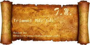 Trimmel Máté névjegykártya